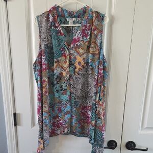 Spense Multicolor Patterned Sleeveless Blouse